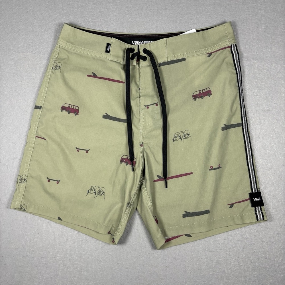 Vans X Yuskue Hanai Shorts‎ Waist 28" Bus Airplane Men's Board Shorts Swimwear
